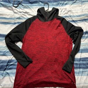Sport-Tek Red and Black Hooded Pullover Sweatshirt